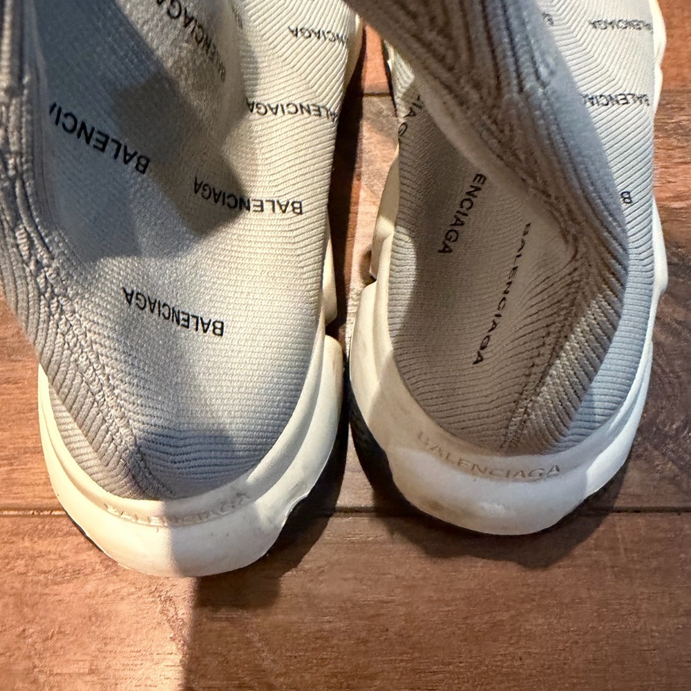 Balenciaga Light Gray Logo Sock Sneakers - Picture 6 of 6